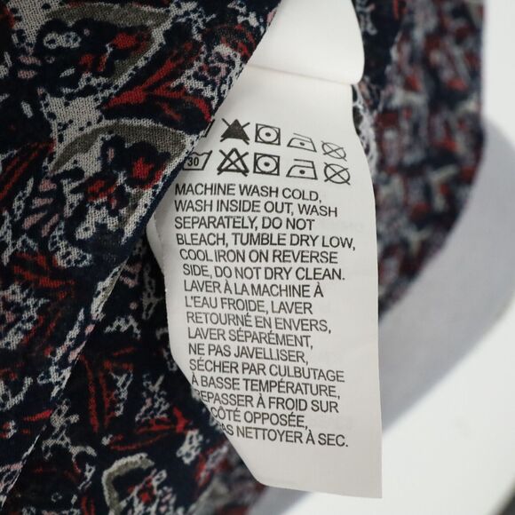 Lucky Brand Top Plus Size 2X Red Black White Sheer Chiffon Blouse Casual Career - Picture 9 of 16